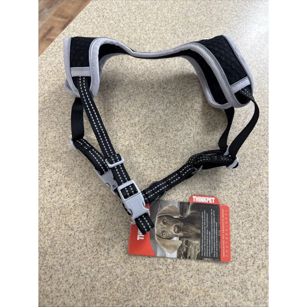ThinkPet Reflective Breathable Soft Air Mesh No Pull Harness Choke Free Med NWT